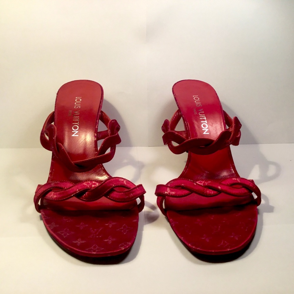Louis Vuitton Red Monogram Sandal Size 39.5 - Picture 2 of 4